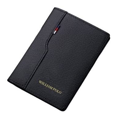 Carteira William Polo Original em Couro Legitimo Modelo Platinum Preto Texturizado