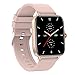 ZBY Montre intelligente de 4,3 cm - Montre de sport étanche avec notification de message, appel Bluetooth, suivi d'activité pour homme et femme, noir (rose)