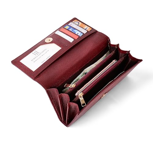 Image of Hayes London Ladies Purse for Women, Pure Leather Wallet, Gifts for Women, RFID Blocking Bi-Fold Clutch for Women (Verve Brown)