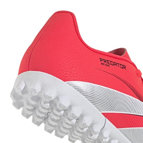 adidas Tênis de futebol unissex Club Turf, Vermelho lúcido, branco/preto, 9.5 Women/8.5 Men