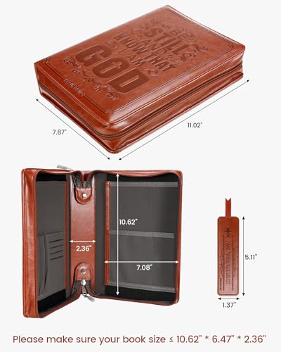 Housse de bible marron compacte, le cadeau chrétien idéal - 3