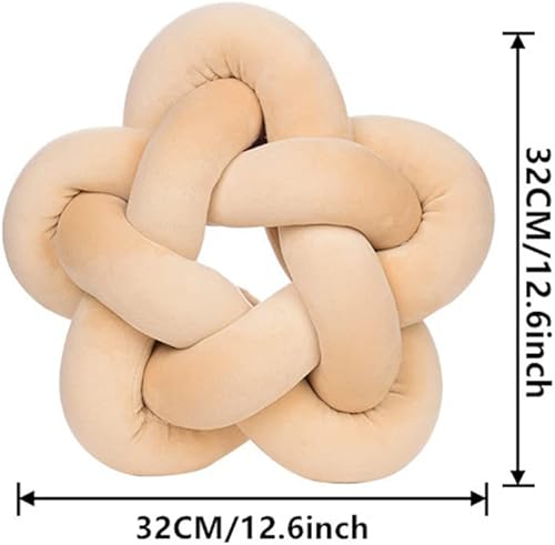 Miniatura 5 de chislim Bolas de almohada, almohada redonda con nudo hecho a mano, almohadas redondas de felpa decorativas para el hogar, para sofá, dormitorio,