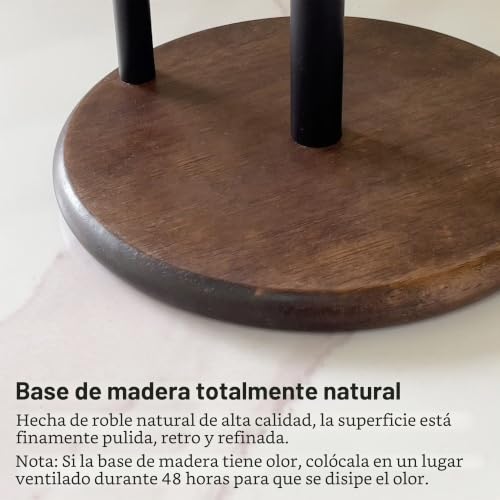 Soporte de toallas de papel en madera con base redonda estable 5