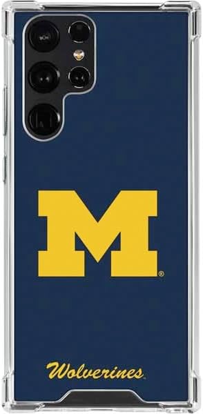 Skinit Clear Phone Case Compatible with Galaxy S22 Ultra - Officially Licensed University of Michigan Wolverines M Design