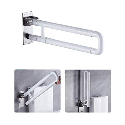 Bathroom Grab Bars for The Elderly Showers Safety Grab Bar for Toilet Bathroom Handles Bath Safety Bar Toilet Rail Handicap Seniors Folding Bathtub Railings Disabled White Handrails (White)