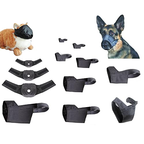 Downtown Pet Supply - Cat & Dog Muzzle Set - Pet Grooming Kit - Cat Grooming & Dog Grooming Supplies - Cat Muzzle In 3 Sizes & 9 Sizes Of Dog Muzzles For Large Dogs, Small & Medium Breeds - 12 Pack #TOP1