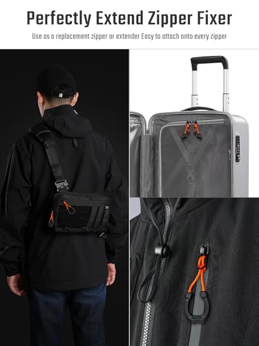 TACTICAL_GEEK G14 Lot de 4 tirettes de fermeture éclair de rechange pour sac à dos, veste, sac à main, sweat-shirt (noir) – vue 5