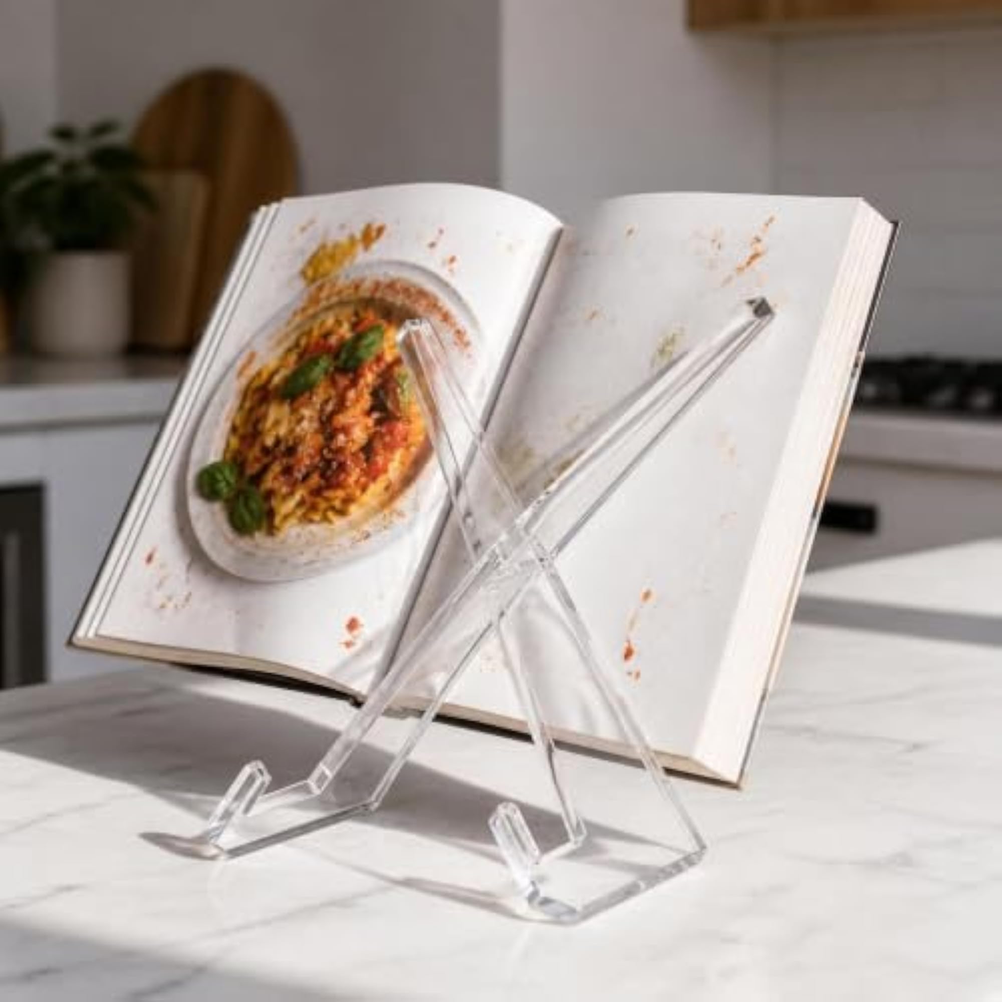 Acrylic Cookbook Display Stand Plate Tea Cake Easel Art Holder
