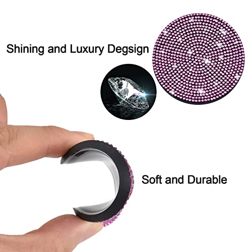 Cacturism 1 Pack Car Registration And Insurance Holder And 4 Pack Bling Rhinestone Car Coasters, Hot Pinkl Car Accessories Choice For Women #TOP6