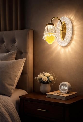 Image of 12 Watt Led Wall Light and Wall scones wall lamp for- Home, Kitchen, Bedside, Bedroom, Living Room, Office, Indoor, Bedside, Mirror Side, Diwali Lighting (Yellow Wall)