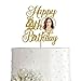 Gold 44 Photo Birthday Cake Topper, Glitter Women Men Happy 44th Birthday Decoration With Photo Frame, Party Photo Props