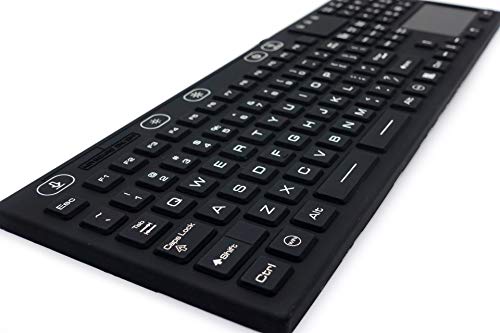 Dsi Led Backlit Keyboard With Touchpad Ip68 Waterproof Silicone Jh-Ikb110Bl, Black #TOP4