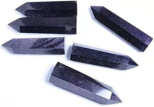 1pc Natural Gemstone Quartz Tower Blue Sandstone Point Crystals Stone for Home Decoration 100-110mm