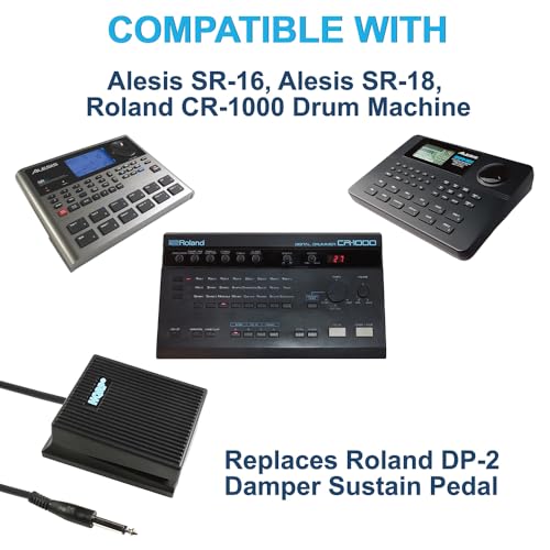 image for HQRP Foot Switch Compatible with Alesis SR-16 SR-18 Roland CR-1000 Dru