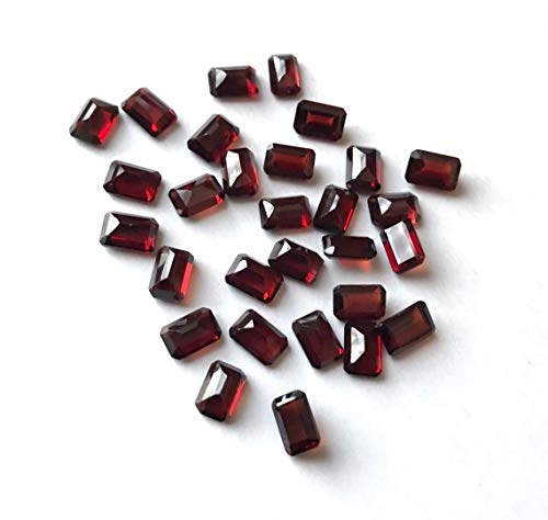 Grenat naturel 9x7mm octogone facetté pour création bijoux - 3