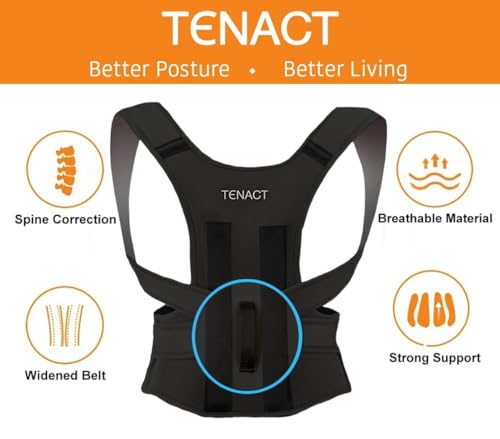Image of Premium Posture Corrector Belt for Men & Women | Back Straight Belt for Men | Spine Straight Belt Adjustable and Breathable Body Posture Corrector | Back Posture Corrector (Universal size, Black)