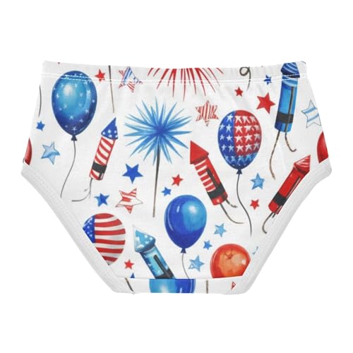 Toddler Girls Underwear 2t Cotton Little Girl Panties Personalized Briefs Kids Undies Independence Day White2