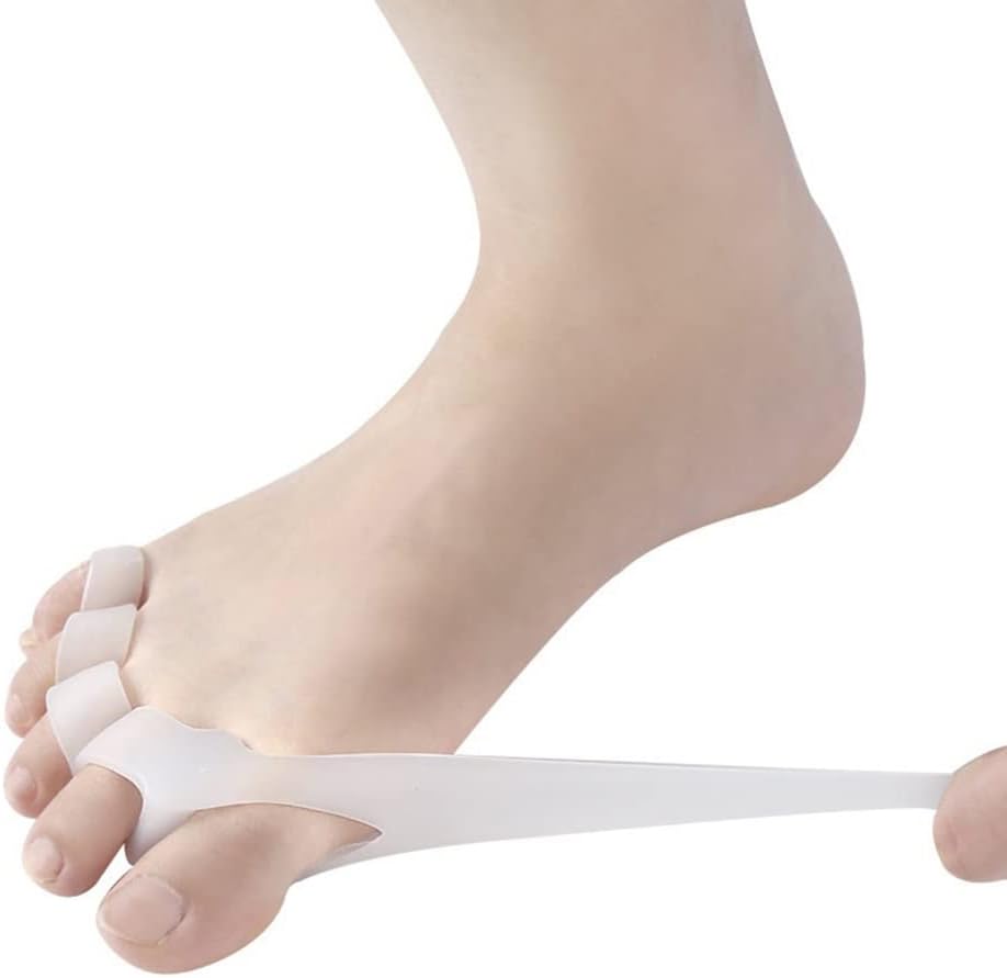 DEAVER Toe Separators and Straightener, Gel Bunion Stretchers Hammer Toe Corrector Protector, Hallux Valgus Aid Splint for Pain Relief from Tired Achy Feet