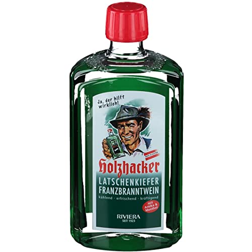 Holzhacker | LATSCHENKIEFER FRANZBRANNTWEIN mit Arnika und Menthol 500 ml | RIVIERA | Österreichisches Qualitätsprodukt