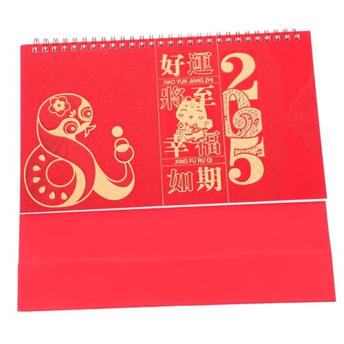 WEKADRIN 年 蛇年卓上カレンダー 風デスクカレンダー 風水文化を感じる月間プランナー 省スペース設計と繊細な美術 オフィスや家の装飾に