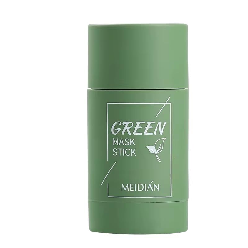 Meidiian Green Tea oil control clean solid Mask Stick for Face, Blackhead Remover with Green Tea Extract, Green Mask Stick for Face Moisturizing, Deep Pore Cleansing for All Skin Types