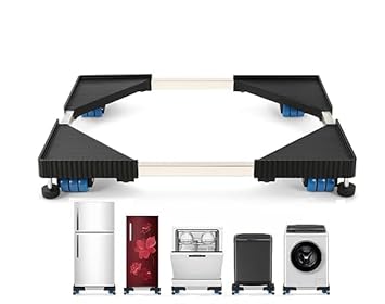 Heavy 24 Wheels Adjustable Trolley Stand for Washing Machine & Fridge | Steel Frame with Anti-Slip Pads | Front & Top Load Compatible | Upto 250 Kg Capacity | Smooth Mobility & Space Saving
