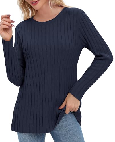 Urban CoCo Women's Lightweight Crewneck Pullover Sweaters Long Sleeve 2024 Fall Knitted Sweater Tops4