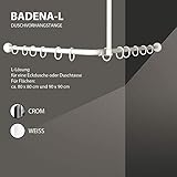 Gulfstream Komfort Winkelstange Duschvorhang Stange Weiß Silber Bad Stange Winkel, U und L-Form (L-Form 80x80cm, Weiß)