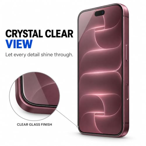 Image of FIRST MART Tempered Glass for iPhone 18 Pro, 9H 0.3 mm Full-Glue Screen Protector with Cable Protector, 3D Edge-to-Edge, HD Clear, Case-Friendly, Black, Pack of 1