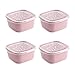 UNISHOP Lot de 4 récipients en plastique rose pour cuisson, tasse sans BPA de 1 l - Convient pour micro ondes, congélateur et lave-vaisselle - Couleurs pastel