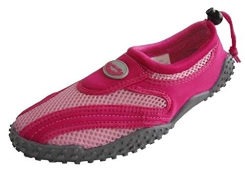 Women's Easy USA Wave Water Shoes Pool Beach Aqua Socks, Yoga , Exercise , Dance 10, Fucshia Pink 1185L