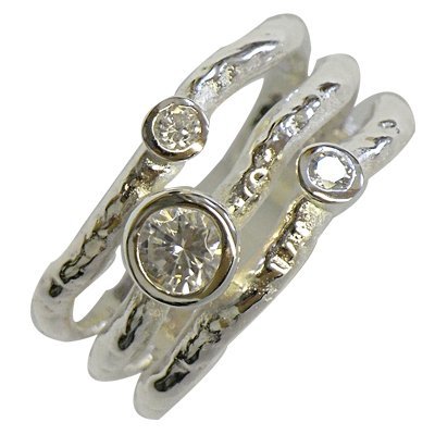 Chic-Net Silberring hell oxidiert Glitzersteine Ringe aus 925er Sterling Silber Damen Schmuck