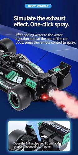 Image of Magicwand 1:24 Scale R /C Formula 1 Racing Car Turn Left /Right,Forward /Reverse with Smoke Function【Pack of 1】【Green or Red】