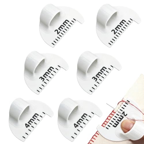Edge Stitch Lock and Sewing Gauge 2mm/3mm/4mm Edge Sewing Lockranding Tool Quilting Templates Rulers Needle Gauge Measuring Seam Gauge for Fabric Straight Stitching(White)