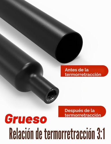 Miniatura 3 de Lsnisni Tubo Termorretráctil 3:1 Ø7,9 15,4 19,1 30 40mm, 2m Tubo Termoretractil Con Pegamento, Funda Termorretráctil Negro Ø15,4mm 2m