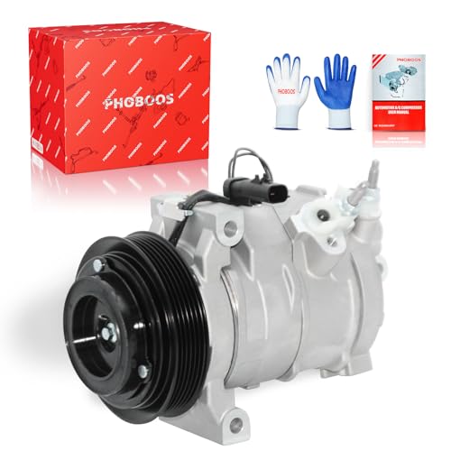 PHOBOOS A/C compressor with Clutch Compatible with Jeep Grand Cherokee 2011-2021 & Dodge Charger 2011-2013 Durango 2011-2015 Challenger & Chrysler 300 5.7L/6.2L/6.4L - V8 Engine Only Ref. 98314