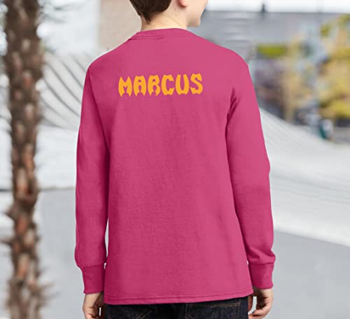 Custom Youth Long Sleeve Shirt Add Your Text Team Number Name Front Back Side4