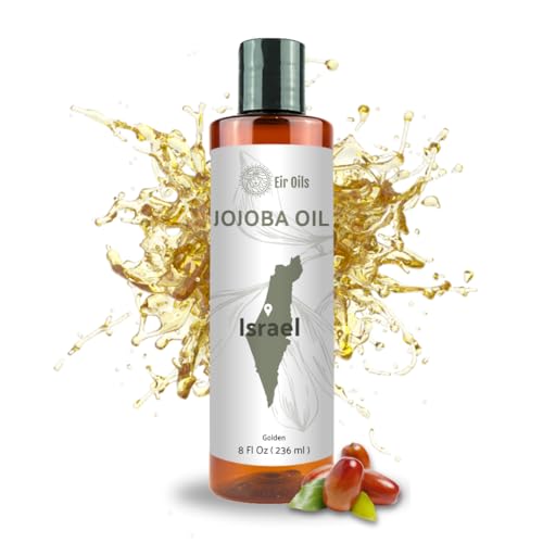 Nature Packaged Jojoba Oil - Direct from EIR Oils' Farm in Israel - 100% Pure Carrier Oil for Hair, Face, and Skin - Hand-Picked, Cold-Pressed Carrier Oil (8oz)