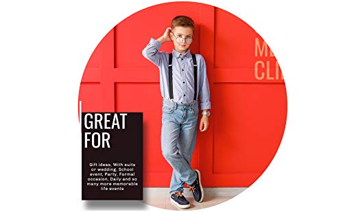 Image of Trilece Kids Boys Suspenders - Adjustable Elastic Y Back and Strong Clips - Various Solid Colors