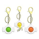 SVNVIOZ 3-Pack Simple Candy Dimple Push Pop-It Fidget Toys, Pop Keychain Toy Single Popit Fidget...