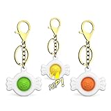 SVNVIOZ 3-Pack Simple Candy Dimple Push Pop-It Fidget Toys, Pop Keychain Toy Single Popit Fidget Popper Portable Fidget Toy with Buckle Ring Stress Relief and Anti-Anxiety Puzzle Fun