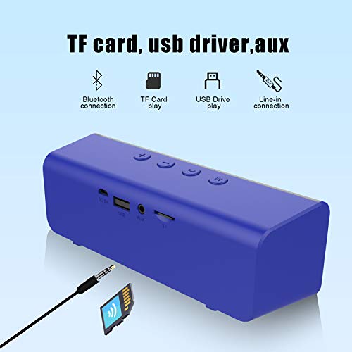 Altoparlante Bluetooth Portatili,Zealot S31 Cassa Bluetooth 5.0 Speaker Wireless Stereo Suono Potente con Microfono Incorporato,10 ore di Riproduzione AUX/TF card/USB per Esterno Casa Viaggio-Blu