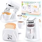 Foto di PLAY Cucina Giocattolo per Bambini con Macchina Caffè, Mixer, Tostapane con Luci e Suoni Realistici, Set di Elettrodomestici Cucina Regalo per Bambini 3+ Anni (Bianco)