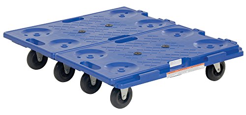 Vestil Pcs-1626 Plastic Interlocking Dolly With Polypropylene Caster, 250 Lbs Capacity, 16” Width X 26” Length X 6-1/2” Height , Deck Height #TOP3