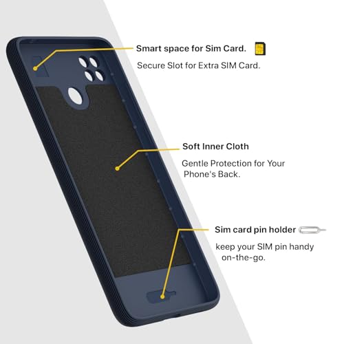 Image of Pikkme Back Cover for Poco C31, Mi Redmi 10A / 10A Sport, Redmi 9 / Redmi 9 Activ / 9C Camera Protection 3D Hexa Cube Design Silicone Protective Bumper Case (Blue)