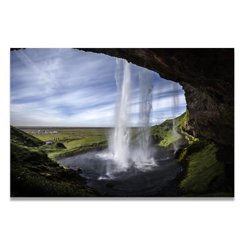 Cuadro de montañas natural Dentro de la Cascada para llenar de paz tu hogar
