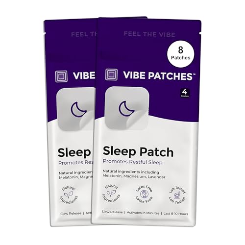 VIBE PATCHES Sleep Patches, Nighttime Support with Melatonin, Magnesium, Lavender, L-Theanine & GABA (2)
