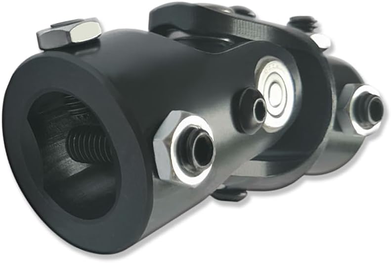 Chrome 36" Steering Shaft & 3/4" DD x 1" DD Universal Steering U Joint 83mm Length Black Steel