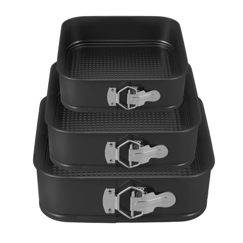 Cabilock Non-stick Cake Pans Set Square Leakproof Cheesecake Pan Removable Bottom Easy to Bake Clean