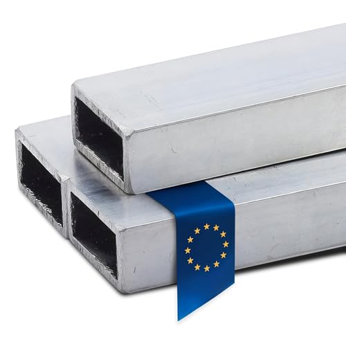 Stahl-Shop24 - Aluminium Rechteckrohr Alu Hohlprofil gepresst Konstruktionsrohr Vierkantrohr für Konstruktionen Werkstoff EN AW-6060 T66 AlMgSi0,5, Länge:500 mm, Abmessung:60 x 40 x 2 mm